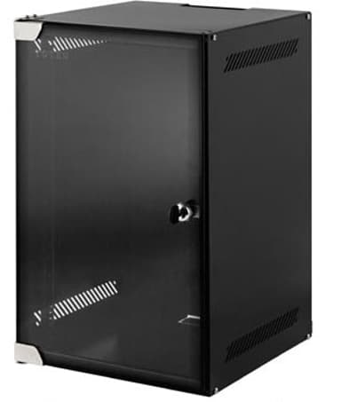 Toten 10" Väggskåp 4U 280X310 Glasdörr Svart 