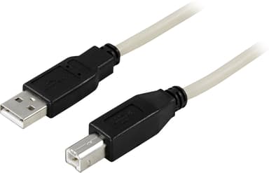 Deltaco USB-Kaapeli 2m USB-A USB-B Beige