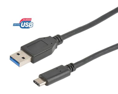 Prokord USB-cable LSZH 2m USB-A USB-C Svart