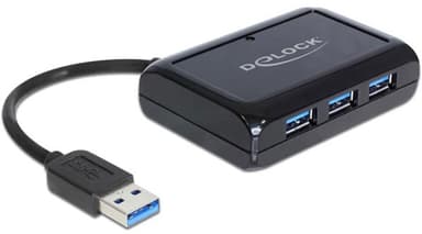 Delock USB 3.0 Hub 3 Port + 1 Port Gigabit LAN 10/100/1000 Mb/s USB 3.2 Gen 1 (3.1 Gen 1) Type-A