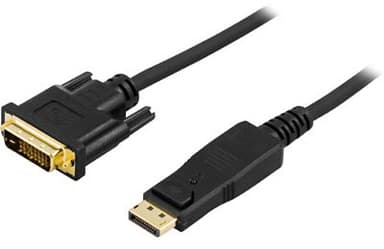 Deltaco DP-2020 2m. Displayport DVI-D Sort