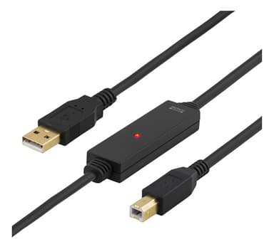 Deltaco Prime USB-Ex10m 10m USB A USB B Sort