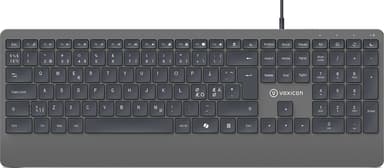 Voxicon Trådbundet Tangentbord 320W – Fullstort, Tyst och Ergonomiskt Kabel Nordisk