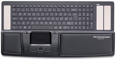 Mousetrapper Advance 2.0+ & Type Keyboard - Kit USB-A Ohjainmatto Musta, Valkoinen