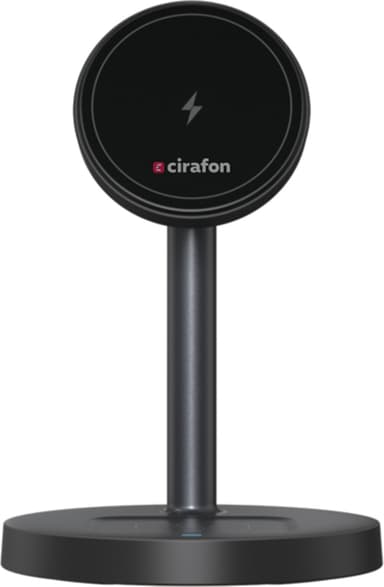 Cirafon Draadloze Qi2 Oplader 15 W Met Magnetische Standaard Zwart
