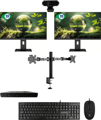 Voxicon Kantoorbudget-setup - Dubbele 24" 23.8" 1920 × 1080pixels IPS 16:9 100Hz