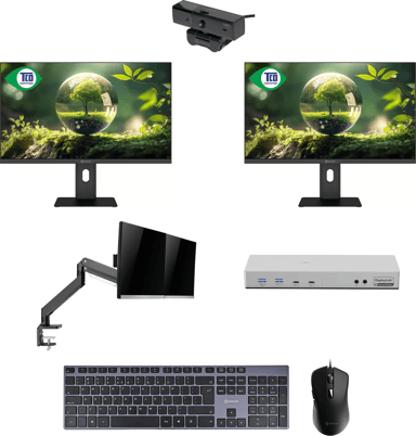 Voxicon Workplace Kit enkele monitor gasarm USB-C DisplayLink 24" 23.8" 1920 × 1080pixels IPS 16:9 100Hz