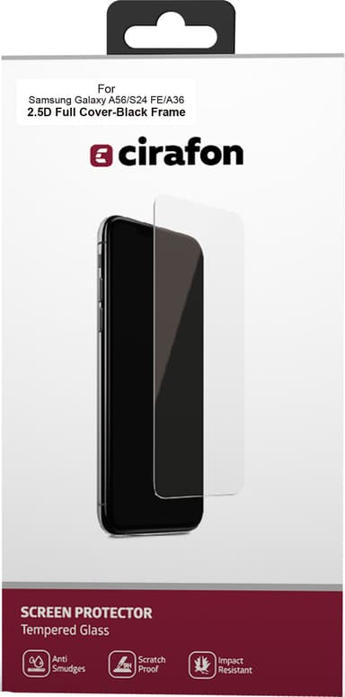 Cirafon Recycled Ultra-Wide (Double Tempered) skjermbeskytter Samsung Galaxy A36, Samsung Galaxy A56, Samsung Galaxy S24 FE