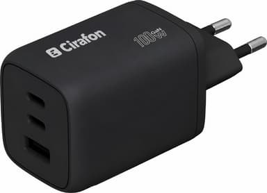 Cirafon USB-C GaN Fast Charger 100W Sort