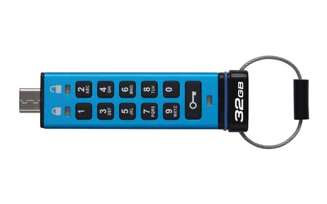 Kingston IronKey KeyPad 200 32GB USB-C Blauw