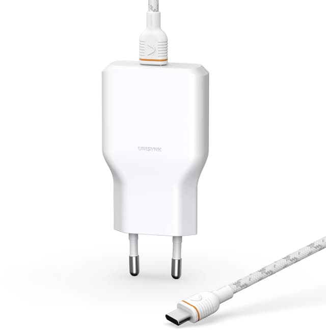 Unisynk USB-C Slim Väggladdarkit G3 2m Vit (10429)