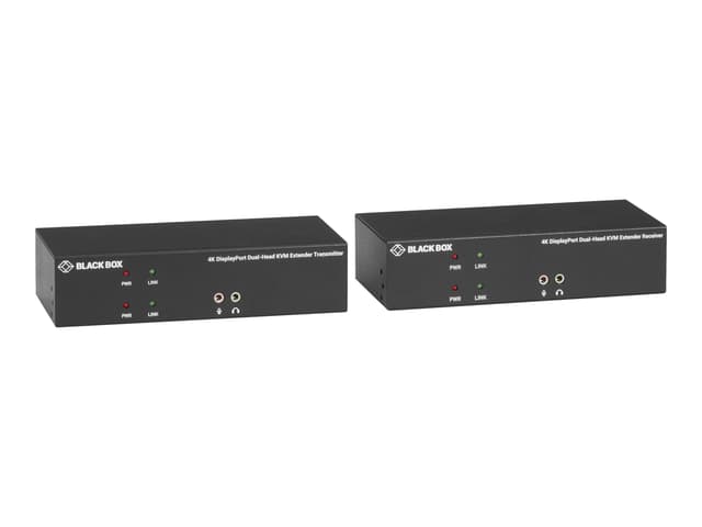 Black Box KVX Series KVM Extender DP Dual Head USB Audio CatX Tx+Rx (KVXLCDP-200)
