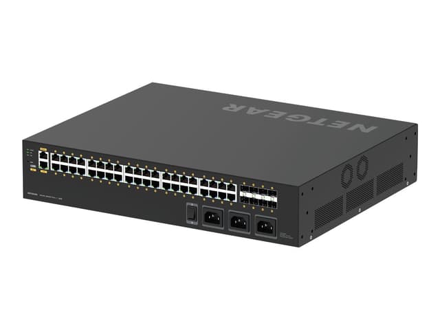 Netgear M4250-40G8XF-PoE++ hanterad L2/L3 Gigabit Ethernet (10/100/1000) Strömförsörjning via Ethernet (PoE) stöd 2U Svart (GSM4248UX-100EUS)