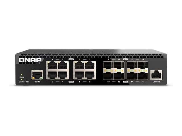 QNAP QSW-M3216R-8S8T nätverksswitchar hanterad L2/L3 10G Ethernet (100/1000/10000) 1U Svart (QSW-M3216R-8S )