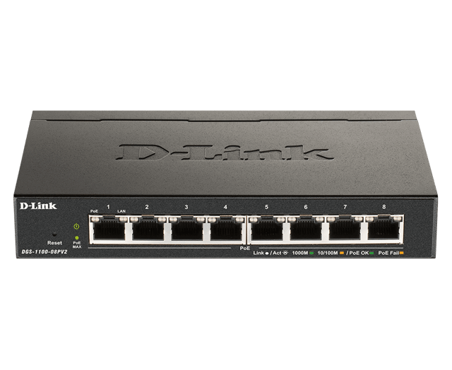 D-Link DGS-1100 v2 8-Port Smart PoE Switch 64W