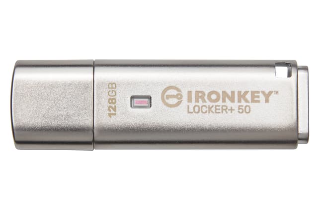 Kingston IronKey Locker+ 50 128GB USB-A Sølv