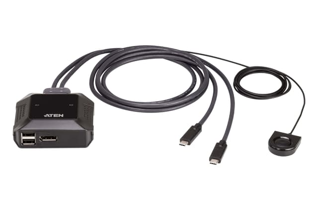 Aten 2-portars USB-C 4K-DisplayPort KVM Switch med fjärrportsväljare (US3312-AT)