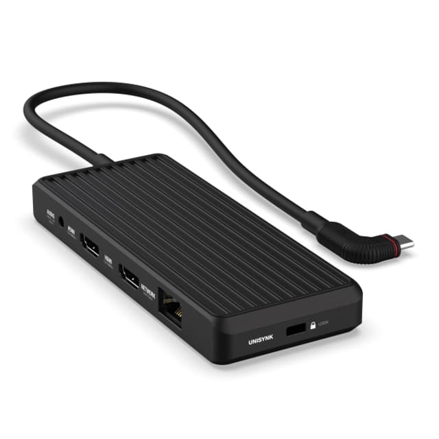 Unisynk 10 Port Dual Screen Hub 4K 100W Black USB-C (10351)