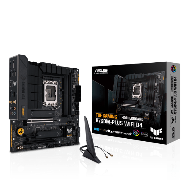 TUF GAMING B760M-PLUS WIFI D4 Intel B760 LGA 1700 micro ATX LGA 1700 Micro-ATX Moderkort (90MB1DG0-M1EAY0)