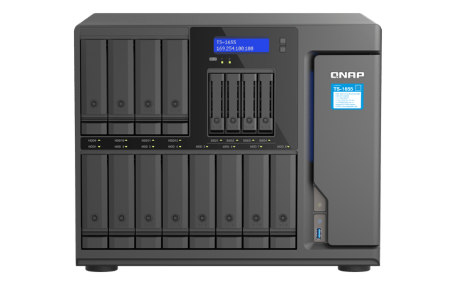QNAP TS-1655 NAS Tower Intel Atom® C5125 8 GB DDR4 QNAP Turbo System Svart (TS-1655-8G)