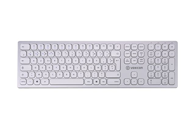 Voxicon Wireless Slim Metal Keyboard 295BWL Silver Iso-azert Trådlös Belgiskt (DK-295BWL-WHT/BE)