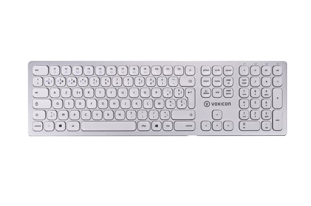 Voxicon Wireless Slim Metal Keyboard 295bwl Silver Iso-azert Draadloos Frans