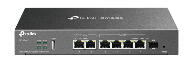TP-Link Omada ER707-M2 kabelansluten router 2.5 Gigabit Ethernet, Snabb Ethernet, Gigabit Ethernet Svart (ER707-M2)