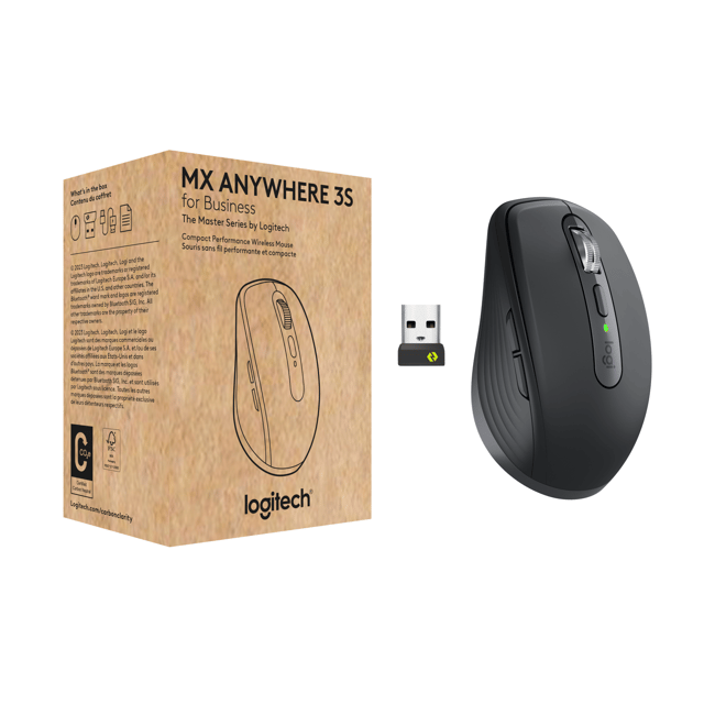 Logitech MX Anywhere 3S For Business RF trådløs + Bluetooth