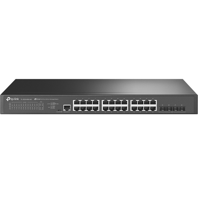 TP-Link JetStream TL-SG3428X-M2 nätverksswitchar hanterad L2+ 2. Ethernet (100/1000/2500) 1U Svart (SG3428X-M2)