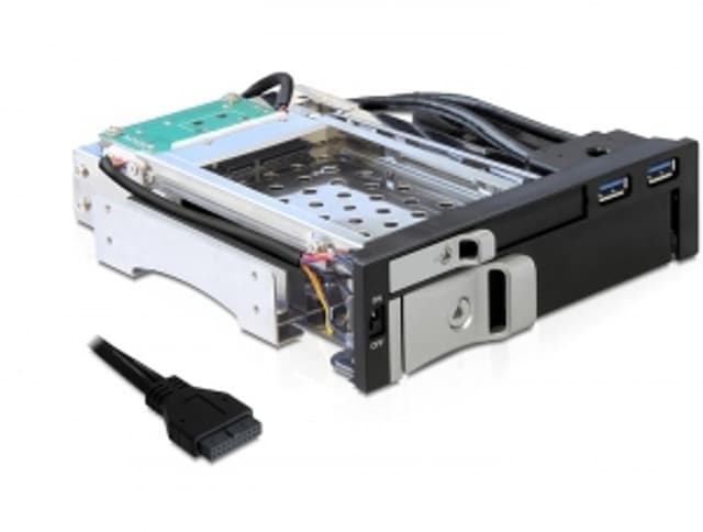 Delock 5.25 Mobile Rack for 1 x 2.5 + 1 x 3.5 SATA HDD + 2 x USB 3.0 Ports (47209)