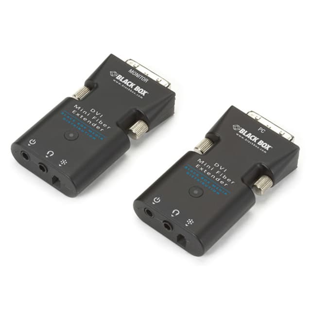 Black Box Mini Extender Kit for DVI-D and Stereo Audio over Fiber (AVX-DVI-FO-MINI)
