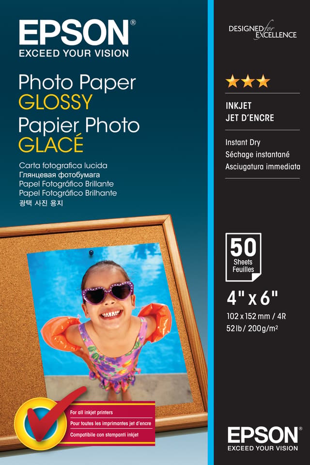 Epson Papper Photo Glossy 10x15cm 200g 50-Ark (C13S042547)