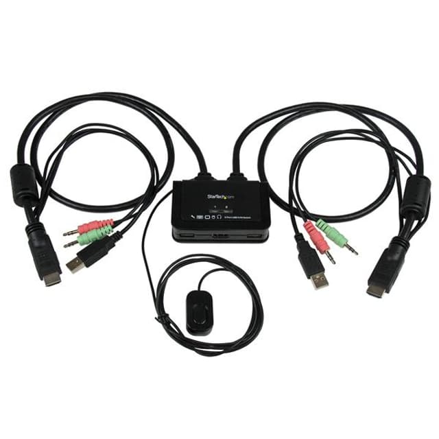 Startech 2 Port USB HDMI Cable KVM Switch w/ Audio and Remote Switch (SV211HDUA)