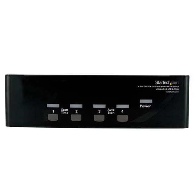 Startech StarView 4 Port DVI VGA Dual Monitor KVM Switch USB with Audio & USB 2.0 Hub (SV431DDVDUA)