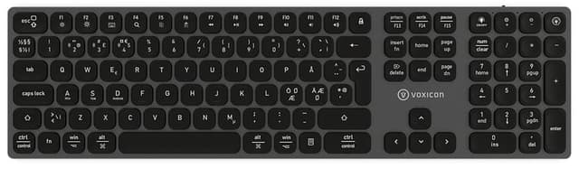 Voxicon Prime PX1 BT - Baggrundsbelyst Bluetooth-tastatur med Multi-Point PC/MAC Trådløs Nordisk