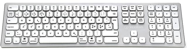 Voxicon Trådlöst Fullstort Tangentbord 295BWL – Bluetooth & 2.4GHz för PC/MAC Trådlös Nordic