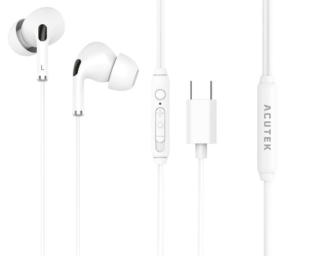 Acutek In-ear Headphones Usb-c USB-C CE, ERP Valkoinen