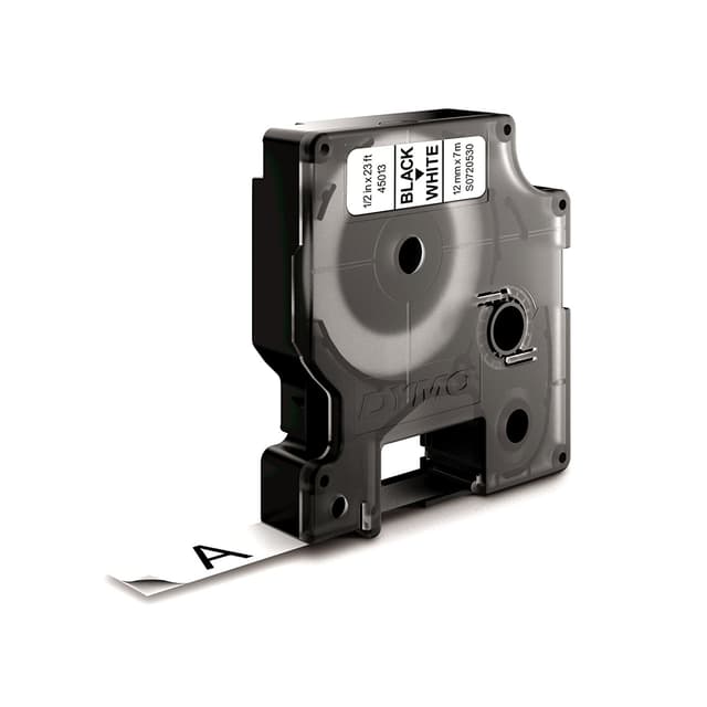 Dymo Tape D1 12mm Svart/Vit (S0720530)