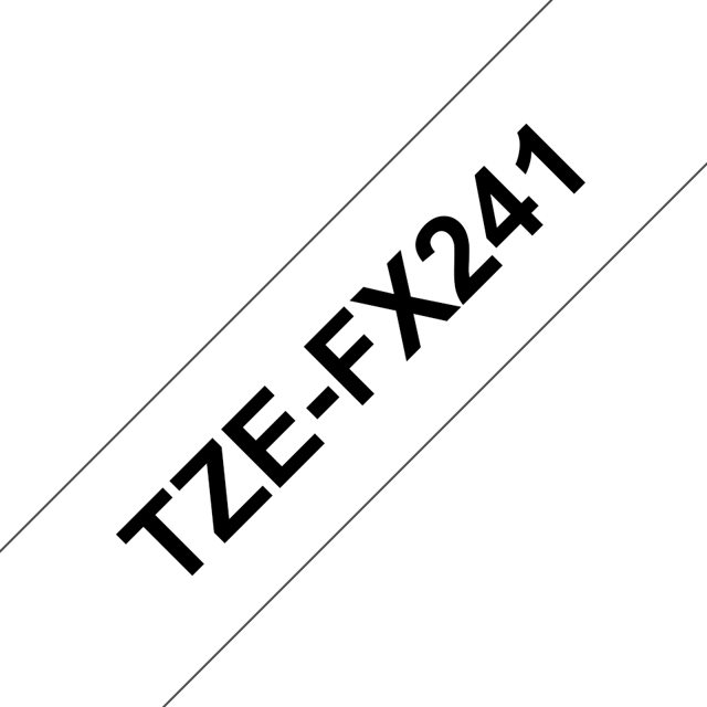 Brother Tape 18mm TZe-FX241 Svart/Vit Flexibel (TZEFX241)