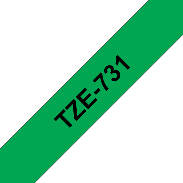 Brother Tape 12mm TZe-731 Svart/Grön (TZE731)