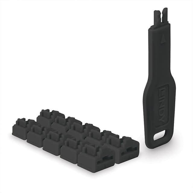Lindy Port Blocker RJ45 Svart 10-Pack Inkl 1 Nyckel (47891)