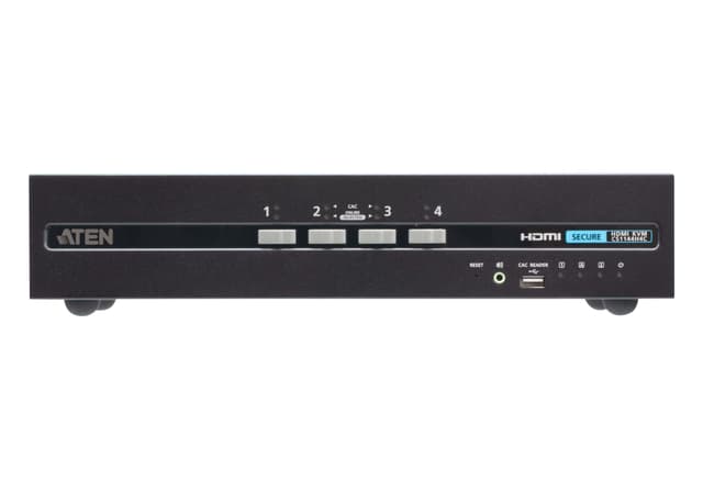 Aten 4-portars säker KVM-switch med USB HDMI, Dual Display och CAC (efterlever PSD PP v4.0) (CS1144H4C-AT-G)