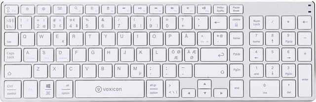 Voxicon BT Keyboard 300 – Slimmat Trådlöst Tangentbord för PC/Mac Trådlös Nordisk (DK-300B-WHT)