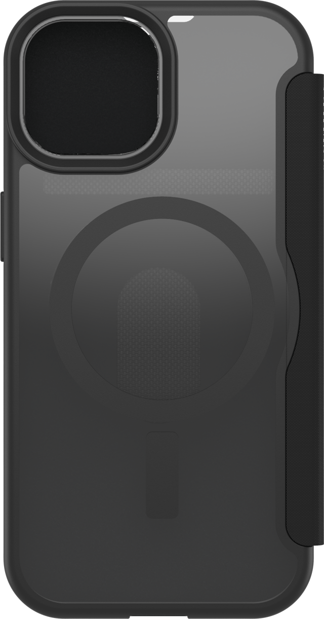 Otterbox React Folio MagSafe iPhone 13, iPhone 14, iPhone 15, iPhone 16e, iPhone 17e Svart, Transparent
