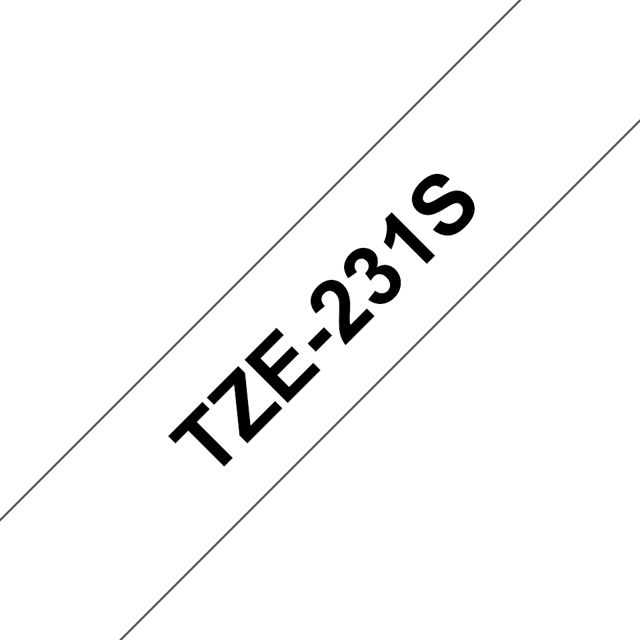 Brother Tape 12mm TZe-231S2 Svart/Vit Retail Pack (TZE231S2)
