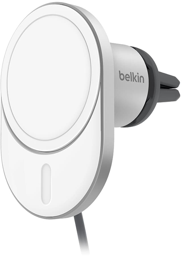 Belkin Car Vent Mount Qi2 15W 1.5m Silver, Vit (WIC008btGR-V2)