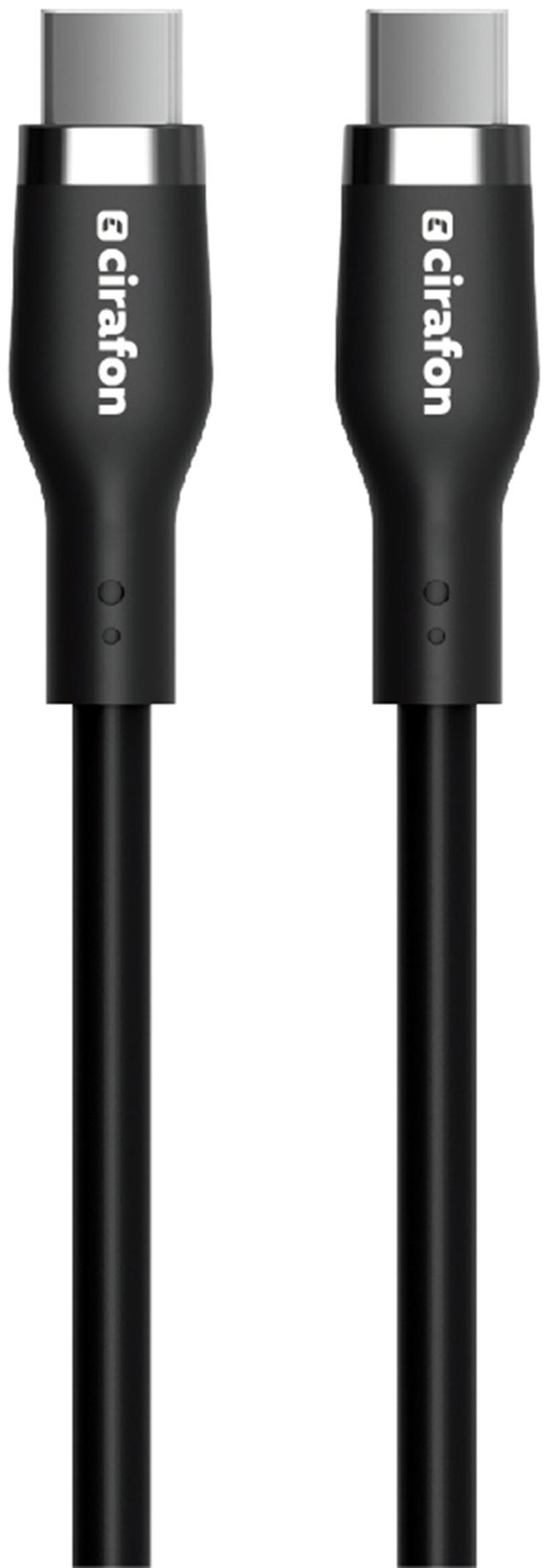 Cirafon USB-C 240w Oplaadkabel Silicone - Snel opladen en flexibiliteit 3m USB C USB C Zwart