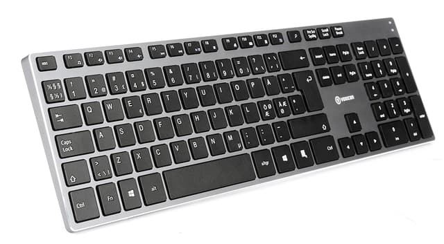 Voxicon 295 Trådlöst Metall Tangentbord Trådlös Nordisk (DK-295WL-BLK)