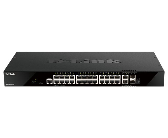 D-Link DGS-1520-28 nätverksswitchar hanterad L3 10G Ethernet (100/1000/10000) 1U Svart (DGS-1520-28/E)