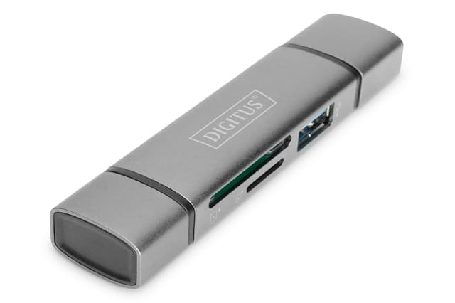 Digitus DA-70886 kortläsare USB 3.2 Gen 1 (3.1 Gen 1) Type-A/Type-C Gjuten aluminium (DA-70886)